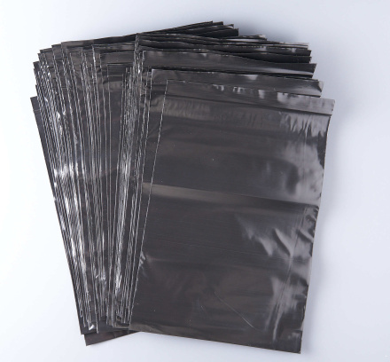 Пакет с замком Zip-Lock (Зип лок), 18х25 см, сверхпрочный, 60 мкм, черный металлик, 1000 шт.