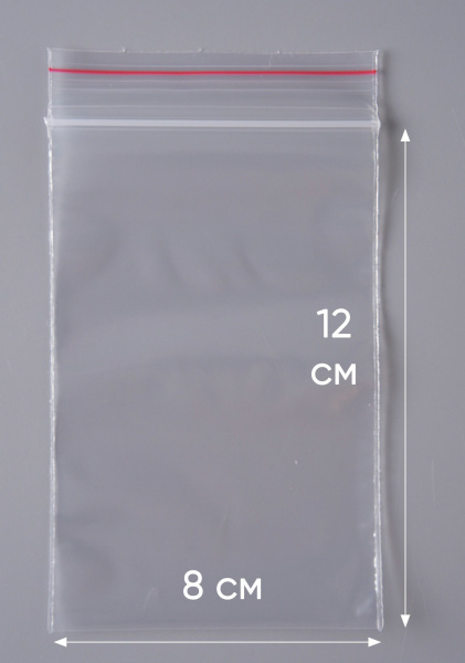 Пакет с замком Zip-Lock (Зип лок), 8х12 см, особопрочный, 80 мкм, 500 шт.