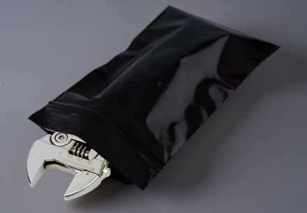 Пакет с замком Zip-Lock (Зип лок), 12х17 см, сверхпрочный, 60 мкм, черный металлик, 1000 шт.